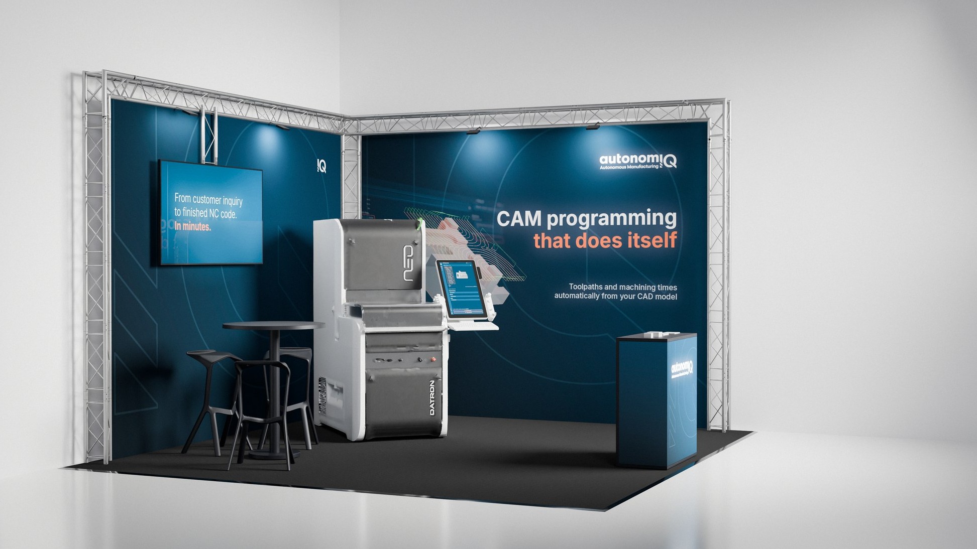 autonomIQ trade show booth, 3D render